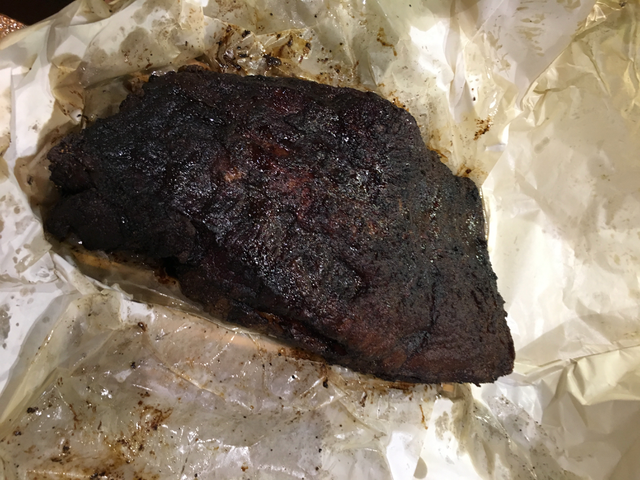 14 hours smoked brisket in butcher paper